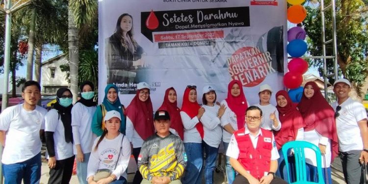 PMI Kerjasama Komunitas Dompu Berbagi, Laksanakan Donor Massal