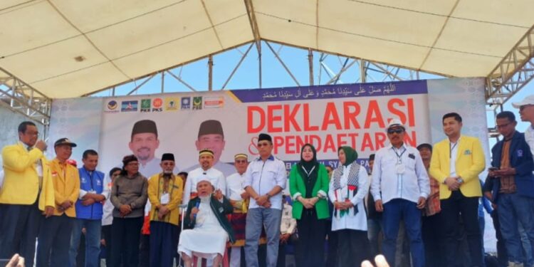 Ompu Beko dan Syaifurrahman Naik Panggung Deklarasi
